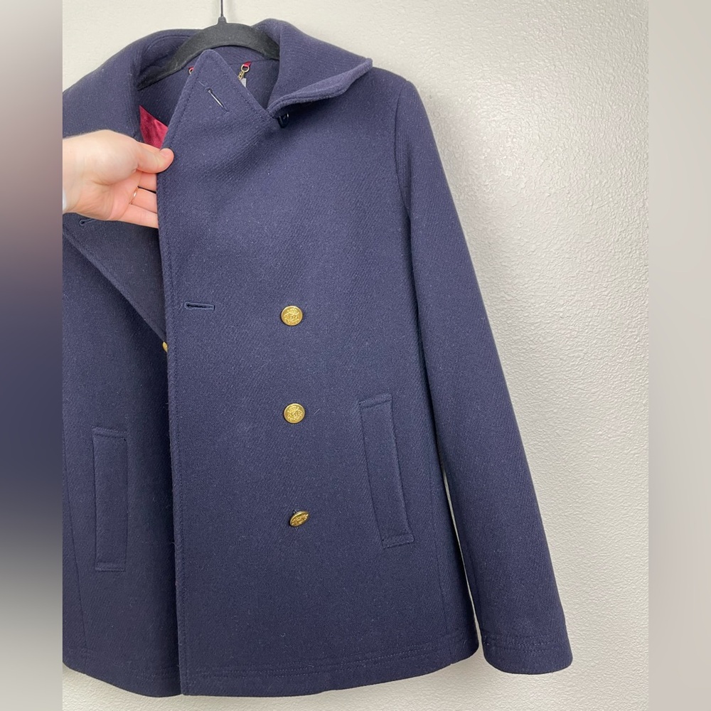 J.CREW Women's 10 Stadium Cloth by Nello Gori Peacoat Navy Wool Double Breasted - Picture 10 of 16